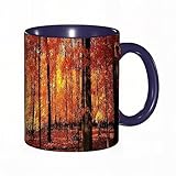 kaffeebecher Mug Herbst-Ahornwald im späten Herbst 3D-Aquarell,kaffeebecher porzellan,...