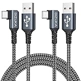 USB C Kabel, [2Stück 3M+3M] Ladekabel USB C, 3.1A Schnellladung USB C 90-Grad Typ C...