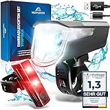 NEXTCOVER® Fahrradlicht Set mit [LightSense] Sensor & 11h Akkulaufzeit I USB aufladbar &...