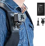 TELESIN Rucksack Schultergurt Halterung für GoPro Hero 11/10/9/8/7/6/Mini, DJI OSMO...