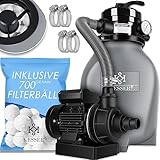 KESSER® Sandfilter Sandfilteranlage + 700g Filterbälle ersetzen 25kg Filtersand-...