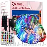 OASHISU 20m LED Schlauch Lichterkette Außen IP68 200er LED Bunt Lichterkette Innen...