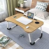 Klappbarer Laptop-Schreibtisch aus Holz, tragbares Betttablett für Couch, Sofa,...