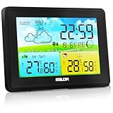Wetterstation Funk mit Außensensor, Innen und Außen Temperatur/Luftfeuchte,...