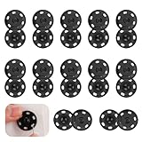 12 Set Druckknöpfe zum Annähen 21mm Große Metall Druckknöpfe Silber Weiß Druckknopf...