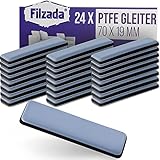 Filzada® 24x Teflongleiter Selbstklebend - 70 x 19 mm (eckig) - Profi...