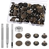 Thinp 24 Sets Druckknöpfe,Metall Druckknopf Set,Metallknöpfe mit 4 Druckknöpfe...