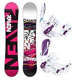 RAVEN Snowboard Set: Snowboard Candy + Bindung Fastec FT270 White/Blue/Violet (142 cm +...