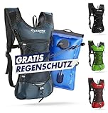 SASMO Sports® Trinkrucksack (blau) mit Thermofach | Laufrucksack Ultraleicht 300g |...