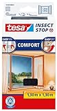 tesa Insect Stop COMFORT Fliegengitter für Fenster - Insektenschutz mit Klettband...