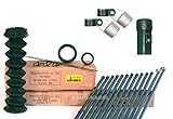 Zaun-Nagel Maschendrahtzaun Set komplett H= 1250 mm/L= 25 Meter Zaun Drahtzaun Gartenzaun...