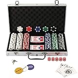 display4top Pokerkoffer, Laser Pokerchips Poker 12 Gramm, 2 Karten, Händler, Small Blind,...