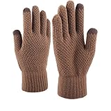 ZHIYU Strickhandschuhe Damen Winter Thermo Touchscreen Anti-Rutsch Geeinget für Damen und...