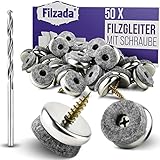 Filzada® 50x Filzgleiter Schrauben - Ø 22 mm - Profi Stuhlgleiter/Stuhlbeinschoner Filz...
