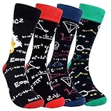 HSELL Lustige gemusterte Herren-Socken – lustiges verrücktes Design, Baumwollsocken, 4...