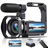 DREANNI Videokamera 4K Camcorder 48MP 60FPS WiFi 18X Digitalzoom mit IR Nachtsicht...