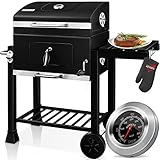 KESSER® Grill Grillwagen XXL Holzkohlegrill mit Deckel, Rädern, Edelstahl-Griff,...