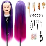 Trainingsköpfe, 28 inch Frisierkopf für Frisöre 100% Synthetikfaser-Haar...