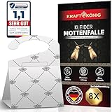 KRAFTKÖNIG Kleidermottenfalle WEIß - 8X Mottenfalle Kleidermotten - mit maximaler...