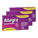 Allegra Allergietabletten 3 x 20 Stk. Wirkstoff Bilastin – schnell bei Heuschnupfen