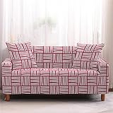 Sofaüberwurf Roter Hintergrund Mit Weißen Streifen Sofabezug Jacquard,Wohnzimmer...