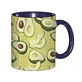 kaffeebecher Mug Avocado Cartoon reife Avocados in Scheiben mit Muster roher tropischer...