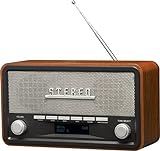Denver DAB Radio - Retro-Radio - DAB+/ FM Radio - Bluetooth - dimmbar - Batterien & Netz -...