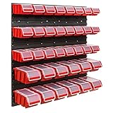Lagersystem Werkstattregal | 78 x 78 cm | 36 stck. Box | Wandregal mit Stapelboxen -...
