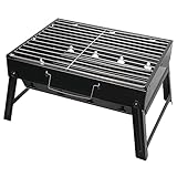 AGM Holzkohlegrill Picknickgrill Edelstahl Kleiner Grill Portable Campinggrill Abnehmbare...