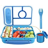 Amathley Brotdose Kinder mit Fächern,Bento Box Kinder,Brotdose Erwachsene,1300ML Lunchbox...