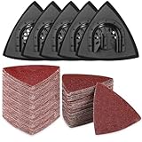 Bixury Schleifplatte für Delta-Schleifer 135 Stück 80 mm Schleifpapier Dreieck+5...