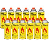 Alpen Camping Butan 12x400ml Gaskartuschen Gasflasche für Gaskocher Campingkocher...