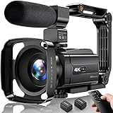 4K Videokamera Camcorder 48MP UHD WiFi IR Nachtsicht Vlogging Kamera für YouTube 16X...