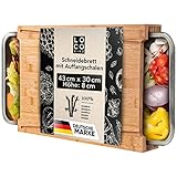 Loco Bird Premium Schneidebrett mit Auffangschalen - 44,8x30x7 cm - Ideales Gadget für...