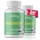 Vitabay Magnesium Citrate Tabletten VEGAN & LABORGEPRÜFT - 240 Stück (2er Set) - je 1278...