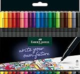 Faber-Castell 151620 - Grip Finepen, Fineliner, mit metallgefasster Faserspitze 0.4 mm,...