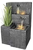 Arnusa Springbrunnen Grada Bepflanzbar mit LED Beleuchtung, Wasserfall Gartenbrunnen...