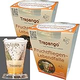 2X Fruchtfliegen-Lebendfalle Trapango®, (2er-Pack) wiederverwendbar ✓, Made in Germany...