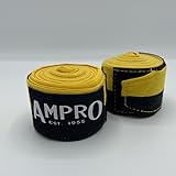 Ampro Boxbandagen, dehnbar, 4,5 m, für Boxen/MMA/Kampfsport/Fitness, 450 cm, Schwarz /...