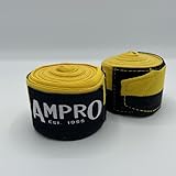 Ampro Boxbandagen, dehnbar, 4,5 m, für Boxen/MMA/Kampfsport/Fitness, 450 cm, Schwarz /...