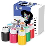 7 Artists Stoffmalfarben Textilfarbe Waschmaschinenfest | Set aus 9x20ml | Textilfarbe...