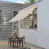 pro.tec] Markise 300 x 120 cm Sandfarben Witterungsbeständig Sonnenschutz Beschattung...