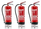 3 Pulver-Feuerlöscher – Protex Pulverfeuerlöscher – 6 kg - für die Brandklassen ABC...