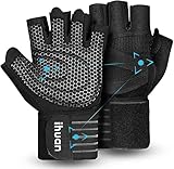 ihuan Belüftete Fitness Handschuhe mit Handgelenkband-Unterstützung für Herren und...