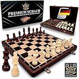 APEQi® Premium Schach - Schachspiel Holz hochwertig - 38x38cm, 2 Extra-Damen,...