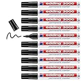 edding 3000 Permanentmarker - schwarz - 10 Stifte - Rund-Spitze 1,5-3 mm - schnell...