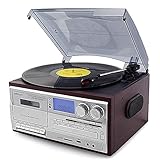 Plattenspieler Retro, Bluetooth-Plattenspieler, Vinyl-Plattenspieler, Vintage-Grammophon,...