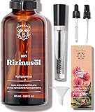 Bionoble Rizinusöl Bio 50ml - 100% Rein, Natürlich, Kaltgepresst - Wimpern, Augenbrauen,...