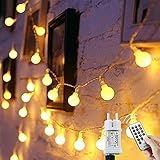 [120 LED] Lichterkette Kugel, 15M 8 Modi und Merk Funktion,lichterketten außen/innen mit...