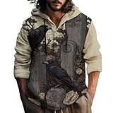 Hoodie Herren Oversize Kapuzenpullover Pulli Casual Hoody Pullover Langarm Sweatshirt...
